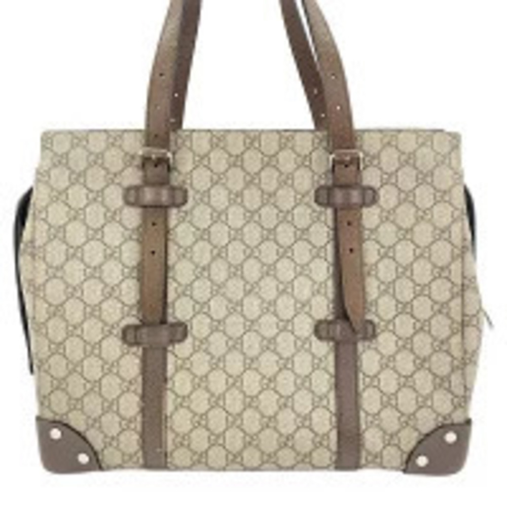 Gucci GG Supreme Tote Bag Brown